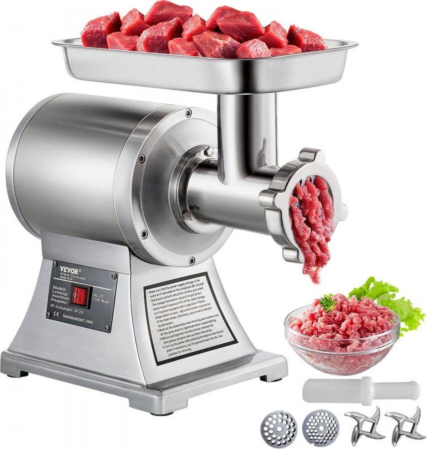 Vleesmolen Gehaktmolen Professioneel Food Chopper Foodprocessor Keukenapparatuur 120 Kg u Vleesmolen 850W Vleesmachine Vlees bereiden