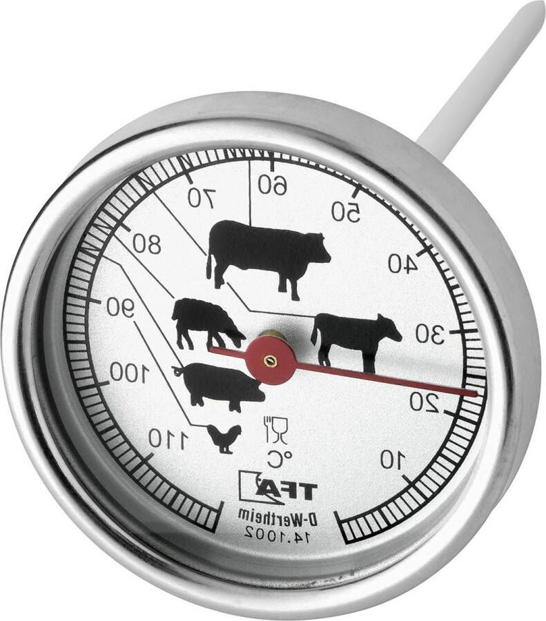 Vleesthermometer Analoge braadthermometer van roestvrij staal voor oven-grillgerechten sinasappel-aardbei