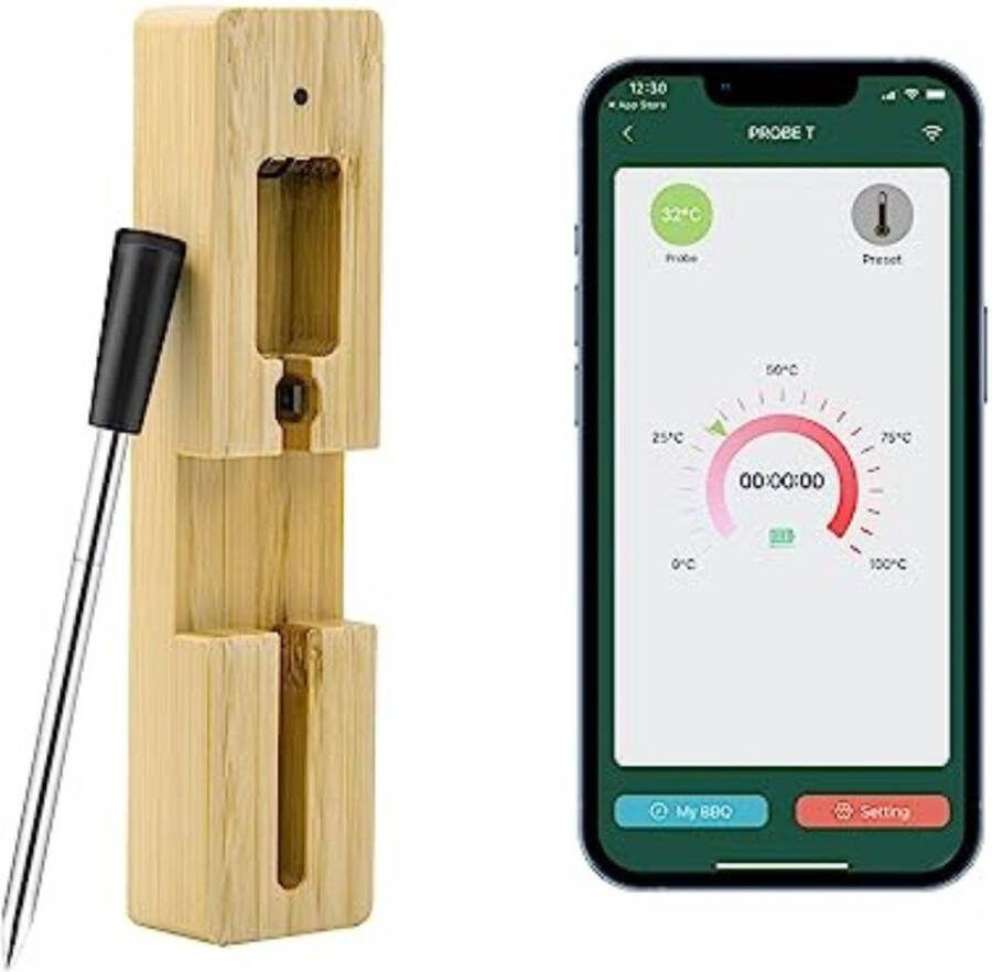 Vleesthermometer Bluetooth Vleesthermometer Digitaal Vleesthermometer Draadloos Vleesthermometer Oven Vleesthermometer met App