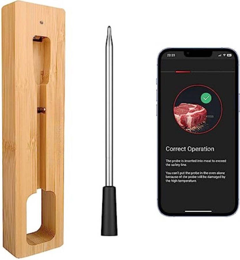 Vleesthermometer Bluetooth Vleesthermometer Draadloos Vleesthermometer Oven Vleesthermometer met App
