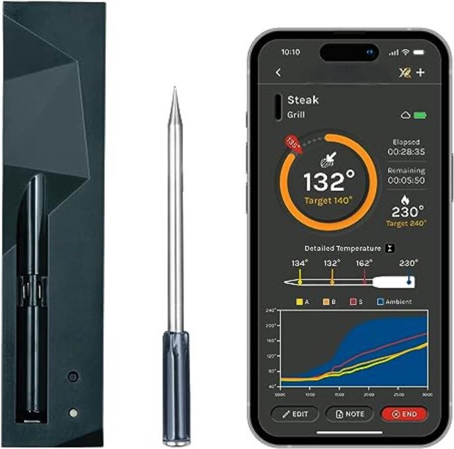 Vleesthermometer Bluetooth Vleesthermometer Draadloos Vleesthermometer Oven Vleesthermometer met App