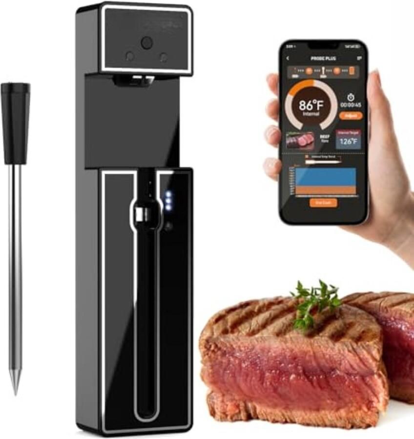 Vleesthermometer Bluetooth Vleesthermometer Draadloos Vleesthermometer Oven Vleesthermometer met App