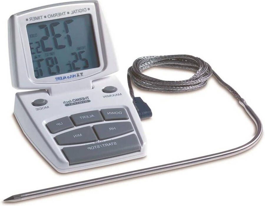 Vleesthermometer Digitale braadthermometer incl. timer roestvrijstalen sensor kerntemperatuur meten