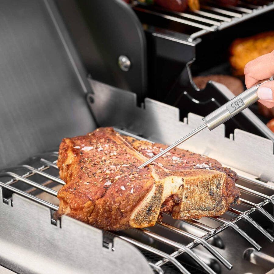 Vleesthermometer digitale grillthermometer -40 °C tot +200 °C roestvrij staal