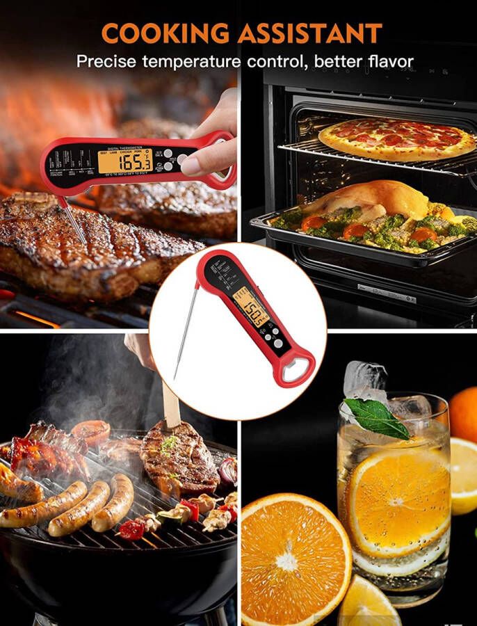 Vleesthermometer Digitale vleesthermometer keukenthermometer grillthermometer braadthermometer voor keuken bakken braden grillen