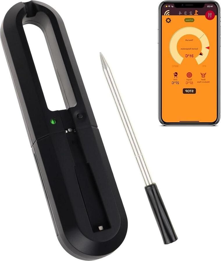 Vleesthermometer Draadloos Smart Bluetooth Grill ProbeE 30 meter bereik slimme app-bediening Ideaal voor oven grill barbecue roker rokersserie