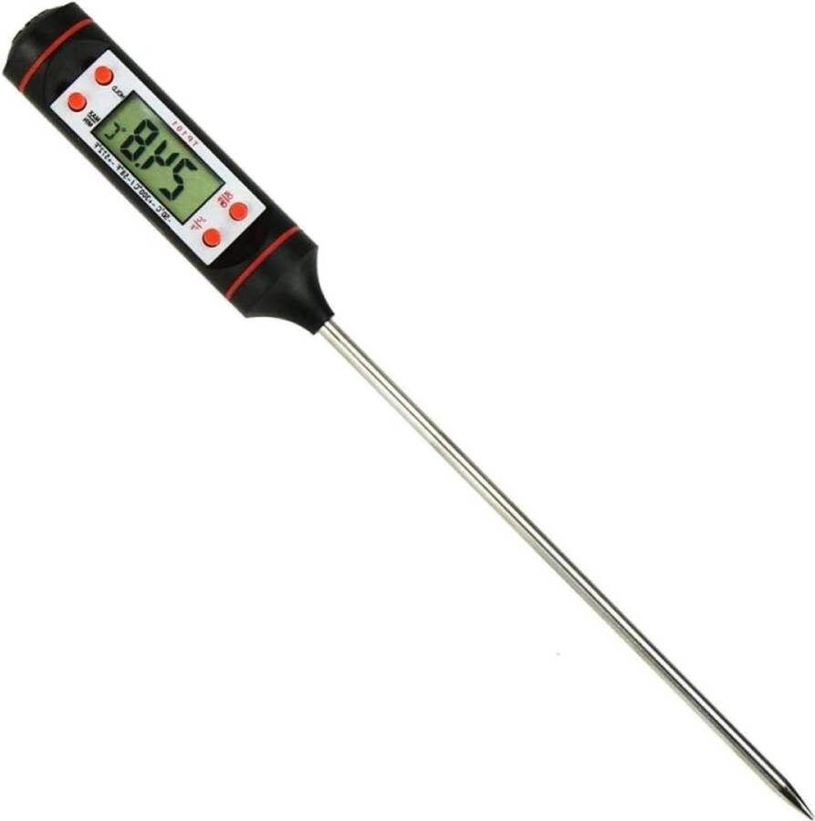 Vleesthermometer extra lange sonde voor direct afspelen met knop °C °F grill-BBQ biefstuk snoep melk badwater