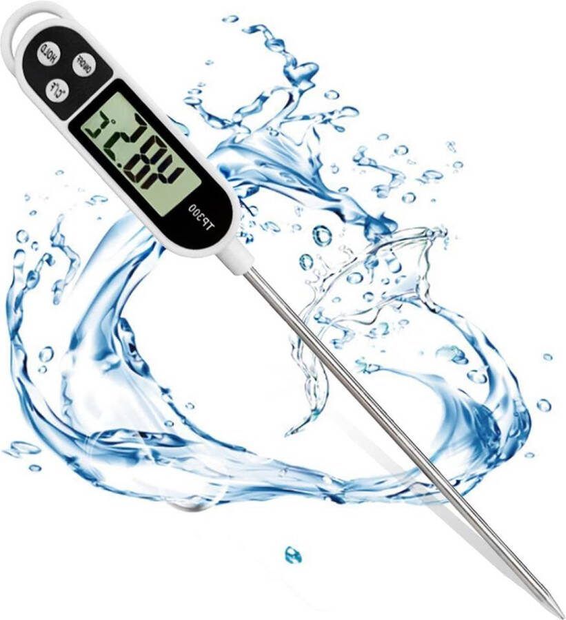 Vleesthermometer Grillthermometer Keukenthermometer Braadthermometer Kookthermometer Direct uitleesbaar lcd-scherm Lange sonde Keuken Barbecue Eten