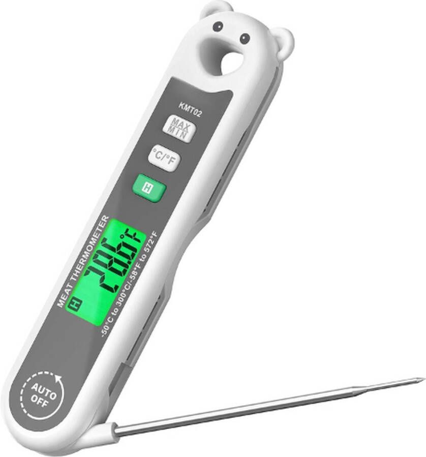 Vleesthermometer Grillthermometer Keukenthermometer Digitale Braadthermometer Met Opvouwbare Sonde Direct Uitlezen Auto Aan Uit Braden Koken Grillen Bakken