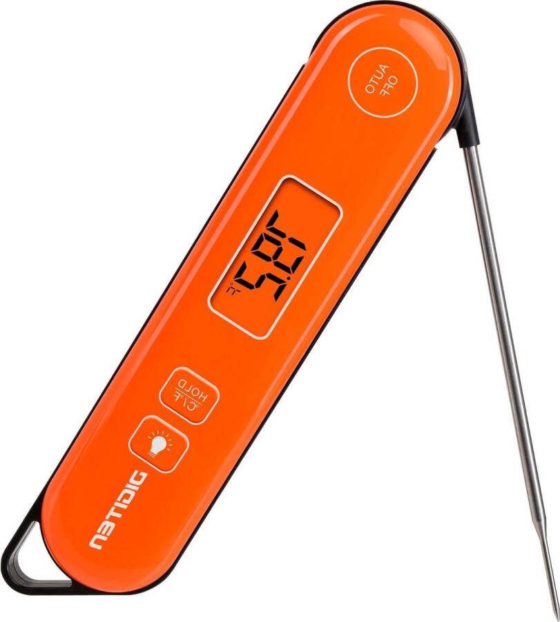 Vleesthermometer Instant Read Opvouwbare Probe Waterdicht voor BBQ Keuken Voedsel Koken Snoep Fry Grill Roast Turkije Oranje