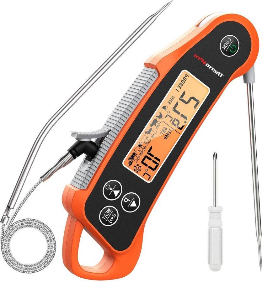 Vleesthermometer IP65 waterdicht met alarm voor BBQ grillen Dutch Oven TP710 sondes braadthermometer koken keukenthermometer grillthermometer