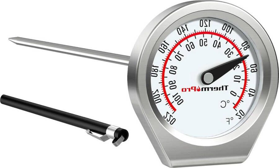 Vleesthermometer Keukenthermometer Dial Instant Read voor koken en voedselthermometer met glazen lens Draagbare keukenthermometer met 13 cm roestvrijstalen sonde voor vloeibare biefstuk
