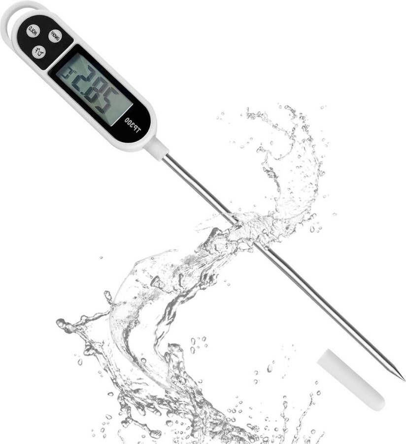Vleesthermometer Keukenthermometer Digitale batterij inbegrepen LCD met lange sonde direct read huisvoedselthermometer bakken barbecue babymelk water -50 °C tot +300 °C