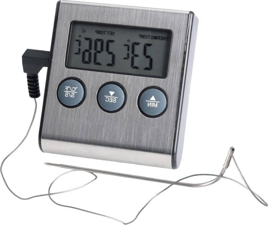 Vleesthermometer Keukenthermometer Digitale voor BBQ grill rookoven Met timerfunctie