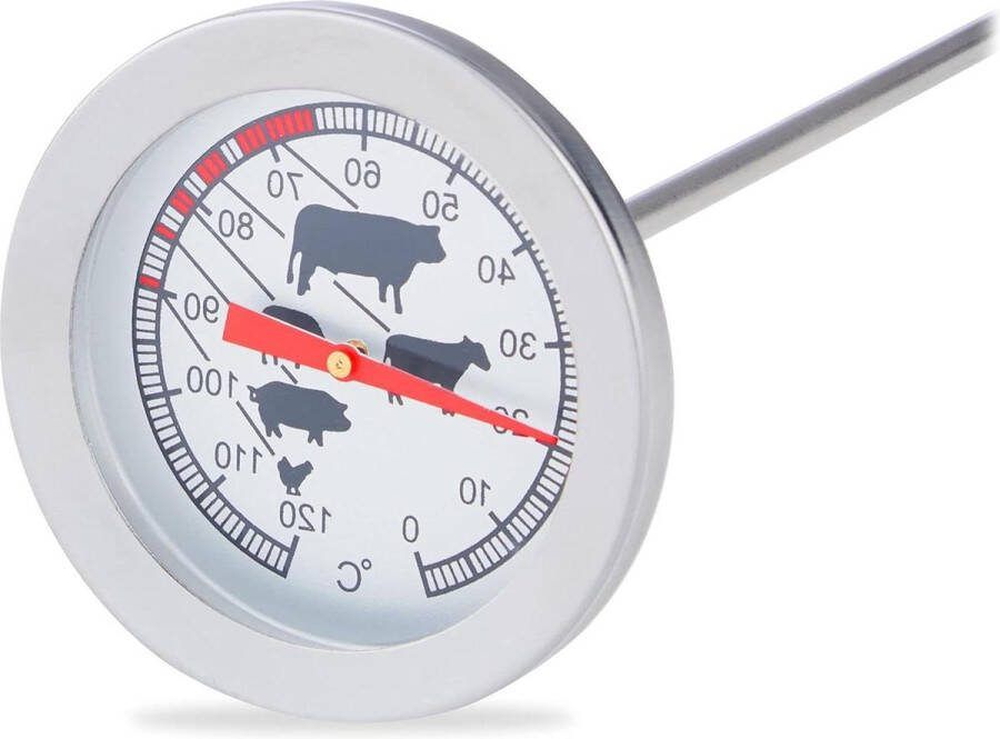 Vleesthermometer Keukenthermometer Roestvrij Staal Braadthermometer BBQ Thermometer Analoog HBD: 21 x 55 x 55 cm