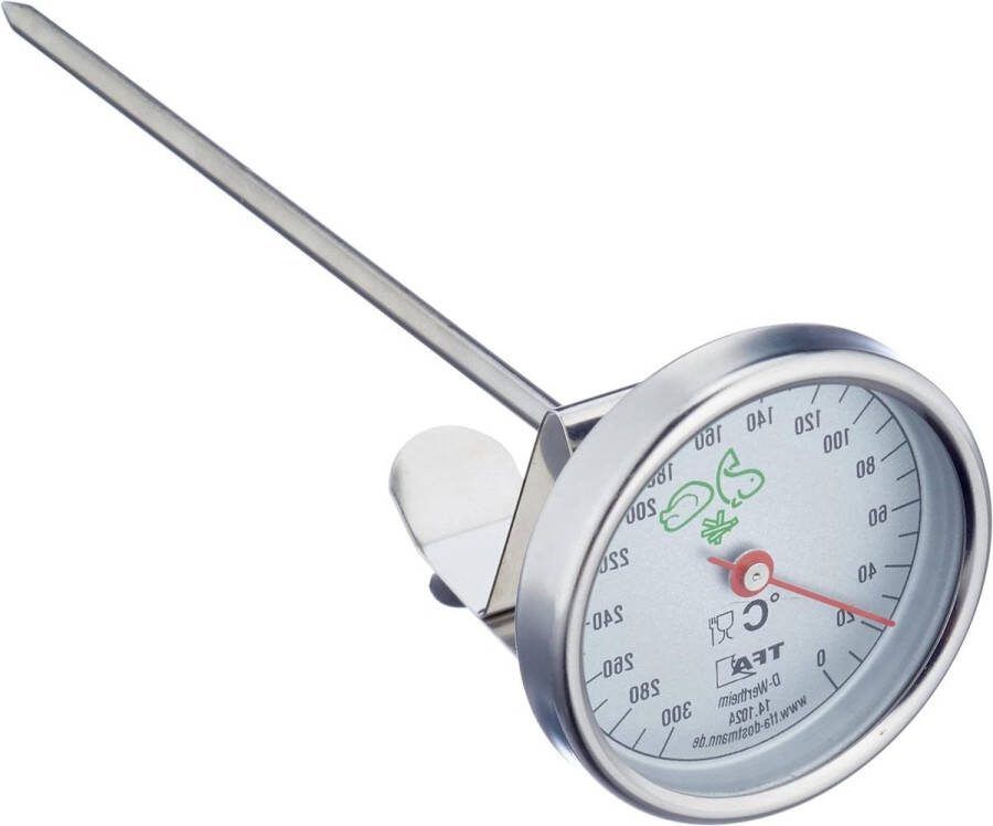 Vleesthermometer Keukenthermometer Vet-thermometer van roestvrij staal Praktisch keukenhulpje voor optimale frituurtemperatuur 51 x 60 x 162 mm