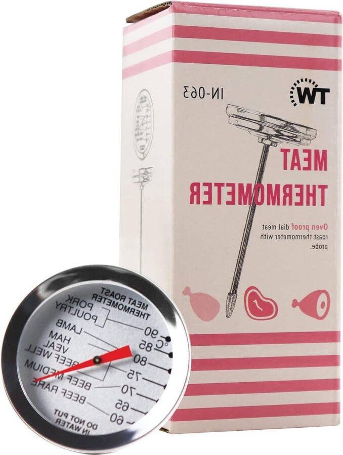 Vleesthermometer Oven Proof met Sonde Vleestemperaturen meten in oven Kooktemperaturen voor vlees en gevogelte