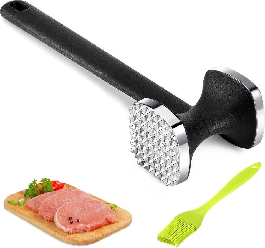 Vleesvermalser vleeshamer dubbelzijdige vleesvermalser voor biefstuk schnitzels rundvlees kip varkensvlees vaatwasmachinebestendig
