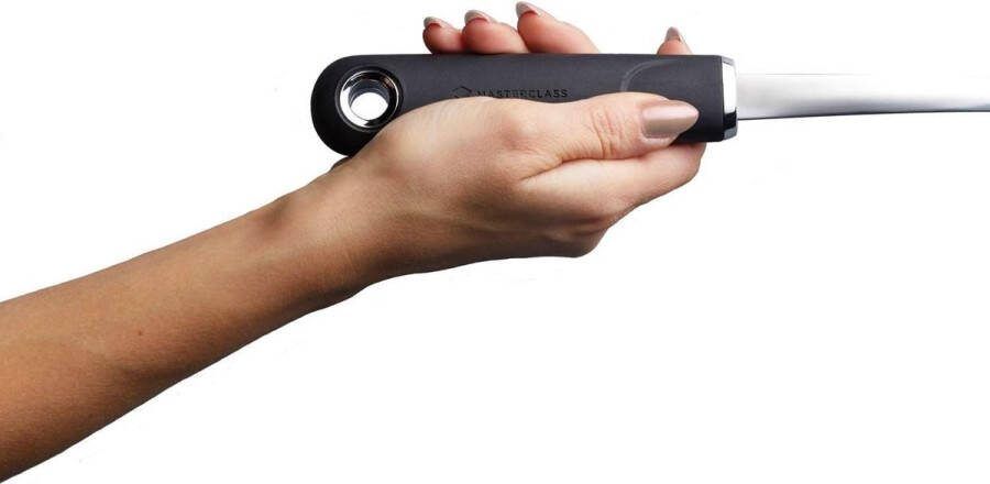 Vleesvork ergonomische “soft grip” handgreep roestvrij staal met ophanggat 32 cm