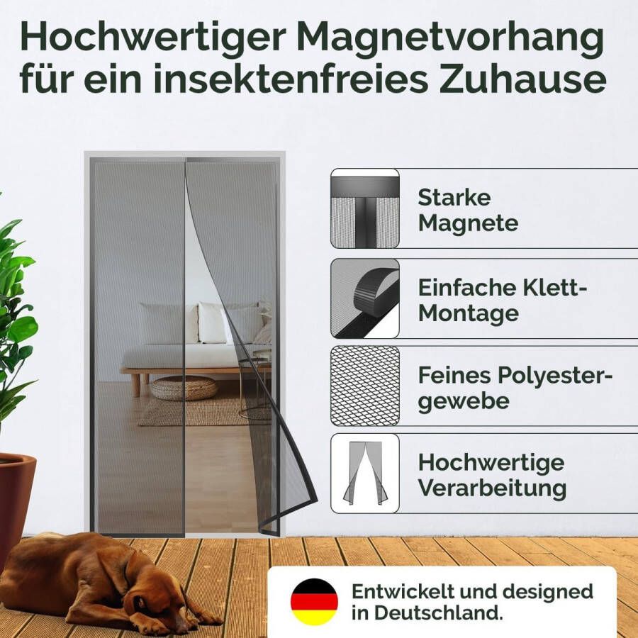 Vliegengaas balkondeur eenvoudige montage van het vliegengaas voor deur insectenbescherming balkondeur met magneetband magnetisch vliegengaas voor deur 100 x 200 cm zonder boren