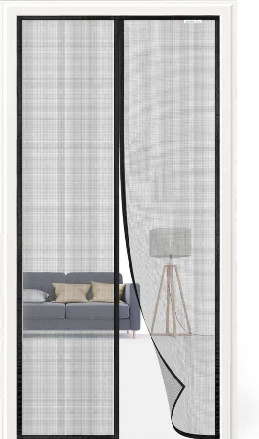 Vliegengaas voor deur magnetisch 90 x 200 cm nieuwste modellen vliegengaas balkondeur zonder boren geschikt voor balkondeuren vensterdeuren terrasdeuren. Zwart