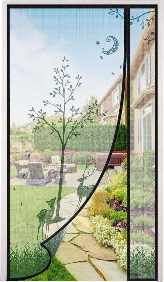 Vliegenhor balkondeur vliegenhor deurmagneet 110 x 220 cm ademend insectenbescherming balkondeur geen boren nodig geschikt voor voordeur achterdeur binnen- en buitengebruik en oprit in de tuin