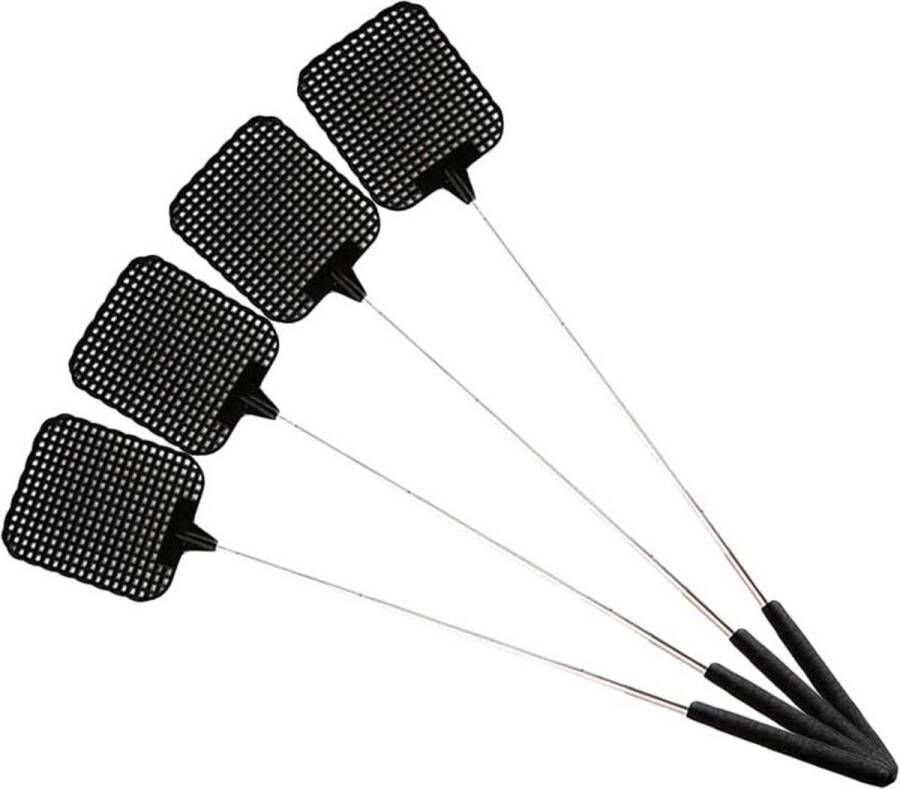 Vliegenmepper 4 stuks Kunststof telescoop muggenmepper voor vliegen muggen en insecten