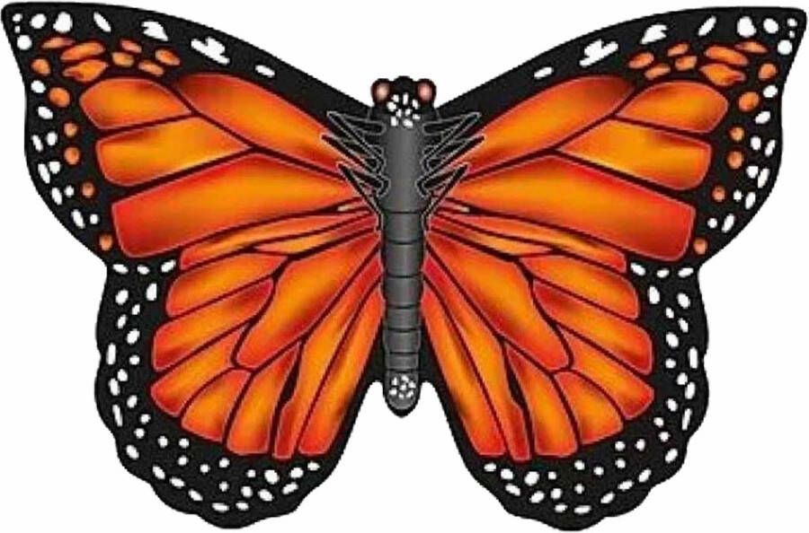 Vlieger vlinder oranje 71 cm wijd breed nylon