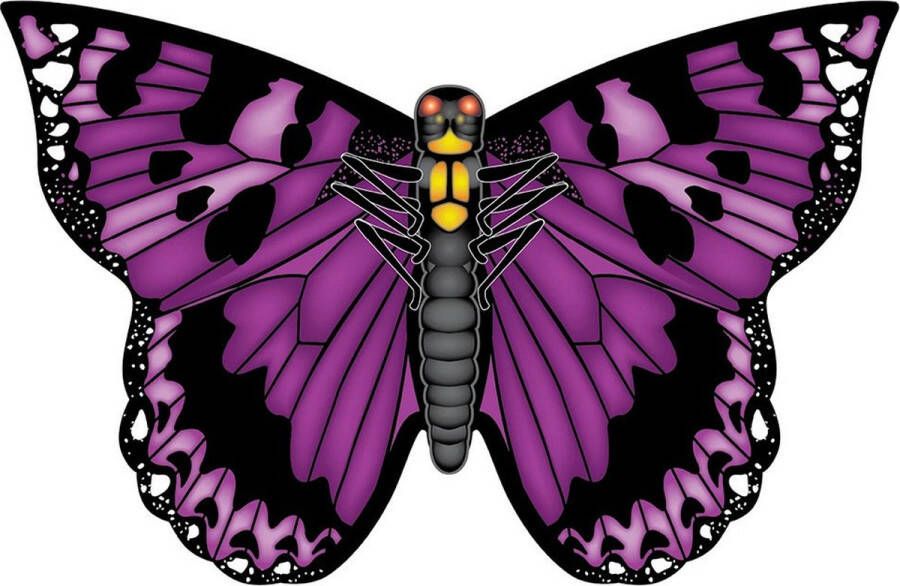 Vlieger vlinder paars 71 cm breed wijd nylon