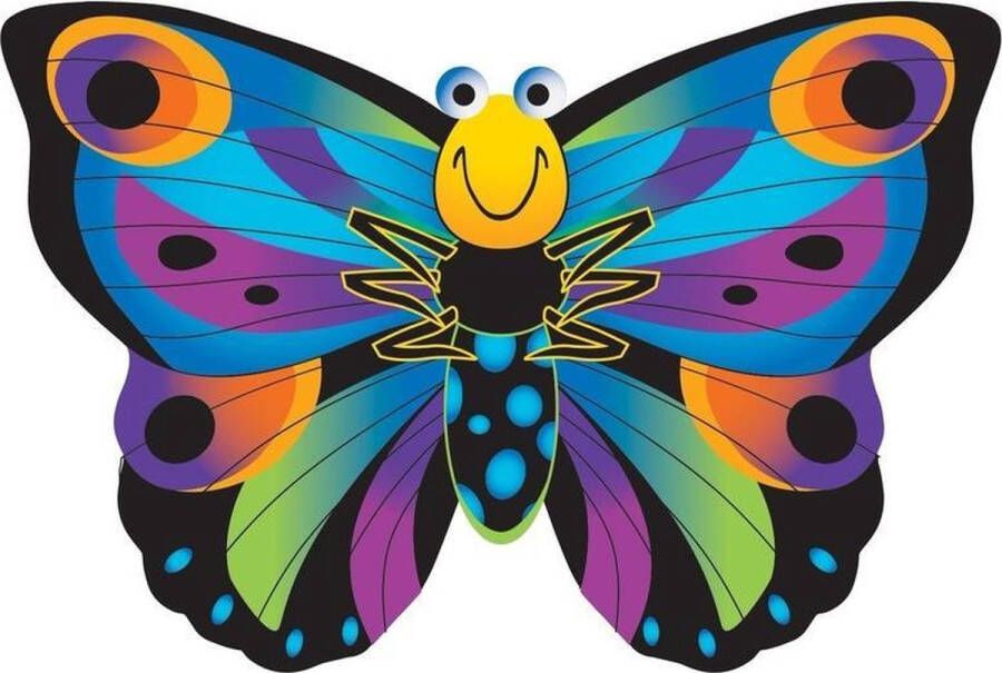 Merkloos Vlinder vlieger gekleurd 76 x 112 cm Vliegers
