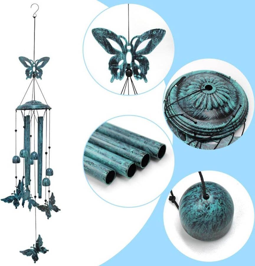 Vlinder windgong blauw metalen windgong buiten vlinder geschenken voor vrouwen vlinder decoraties outdoor decoraties tuin decor
