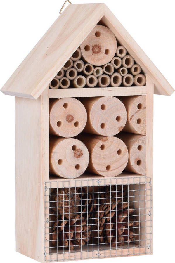 Trendoz Vlinderhuis bijenhuis wespenhotel voor insecten 25 cm Tuindecoratie Diervriendelijk Hotel huisje voor insecten Bijenhuis vlinderhuis lieveheersbeestjehuis