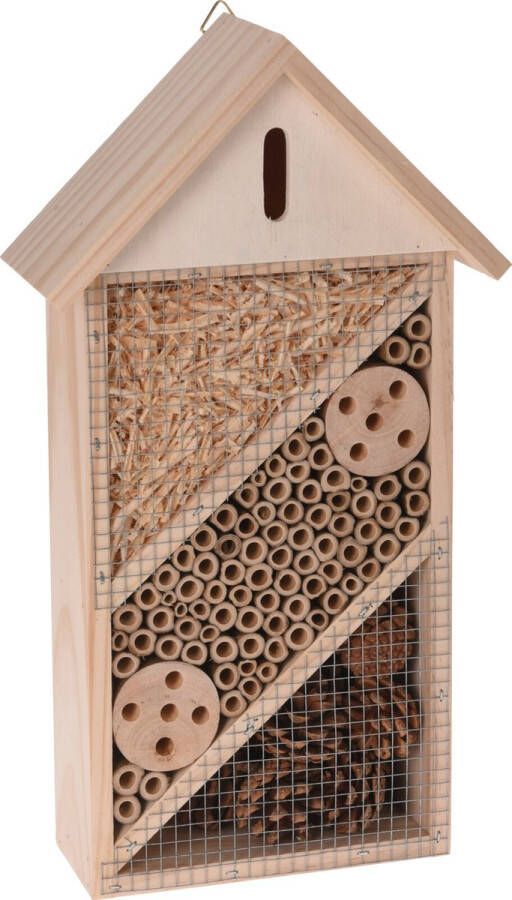 Merkloos Sans marque Vlinderhuis bijenhuis wespenhotel voor insecten 36 cm Tuindecoratie Diervriendelijk Hotel huisje voor insecten Bijenhuis vlinderhuis lieveheersbeestjehuis