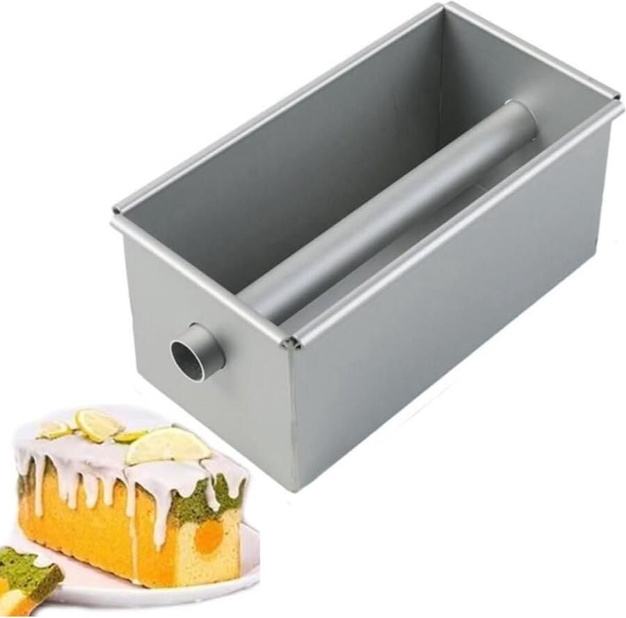 Vloeiend Hart Broodbakvorm aluminium cakevorm rechthoekig met vloeiende kern en holle staaf mousse-cake-kaasdoos voor sandwiches doe-het-zelf brood bakken
