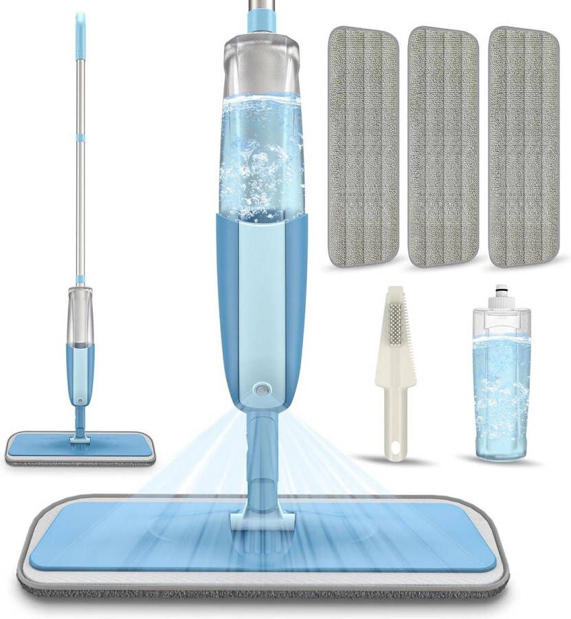 Vloerdweil voor het reinigen van vloeren Dust Natte Droge Mop hardhouten laminaat tegels platte vloer dweil 3x herbruikbare microvezelpads spray