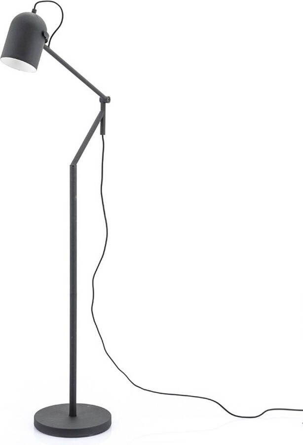 Vloerlamp Sleek zwart staande lamp zwart metaal- verstelbaar Snoerlengte 200cm E27 hoogte 161 cm max. 40 Watt woonkamer slaapkamer keuken hal kantoor werkplek LED scandinavisch industrieel