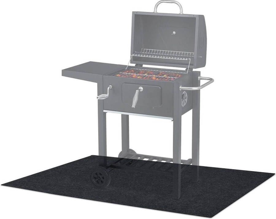 Vloermat voor buiten Antislip BBQ mat Geschikt voor wasmachine Afmetingen: 120 x 80 x 8 cm Antraciet