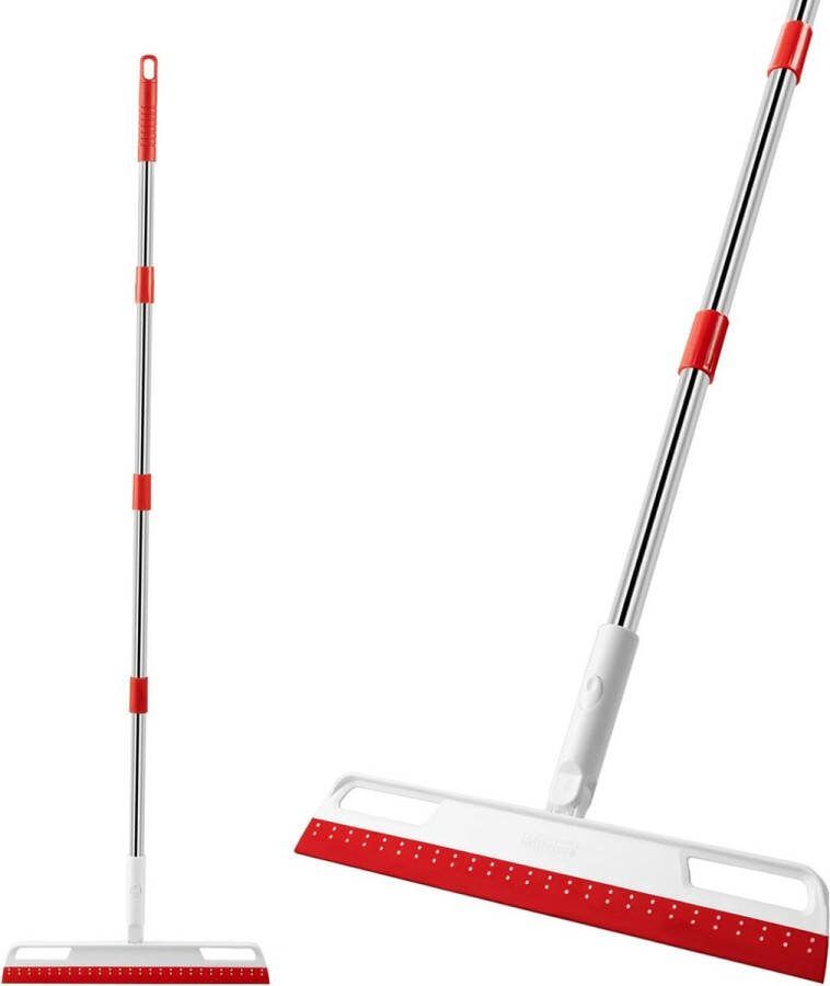 Vloermop voor binnen waterwisser met lange steel (135 cm) vloerwisser voor natte ruimtes bezem rubberen wisser vloerwisser voor badkamer douche keuken toilet
