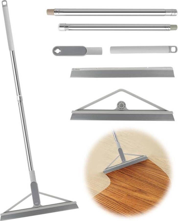 Vloertrekker met steel Siliconen vloerwisser Waterschuiver Telescoopsteel 105 cm Badkamer keuken raam auto glasreiniging Vloertrekker met steel