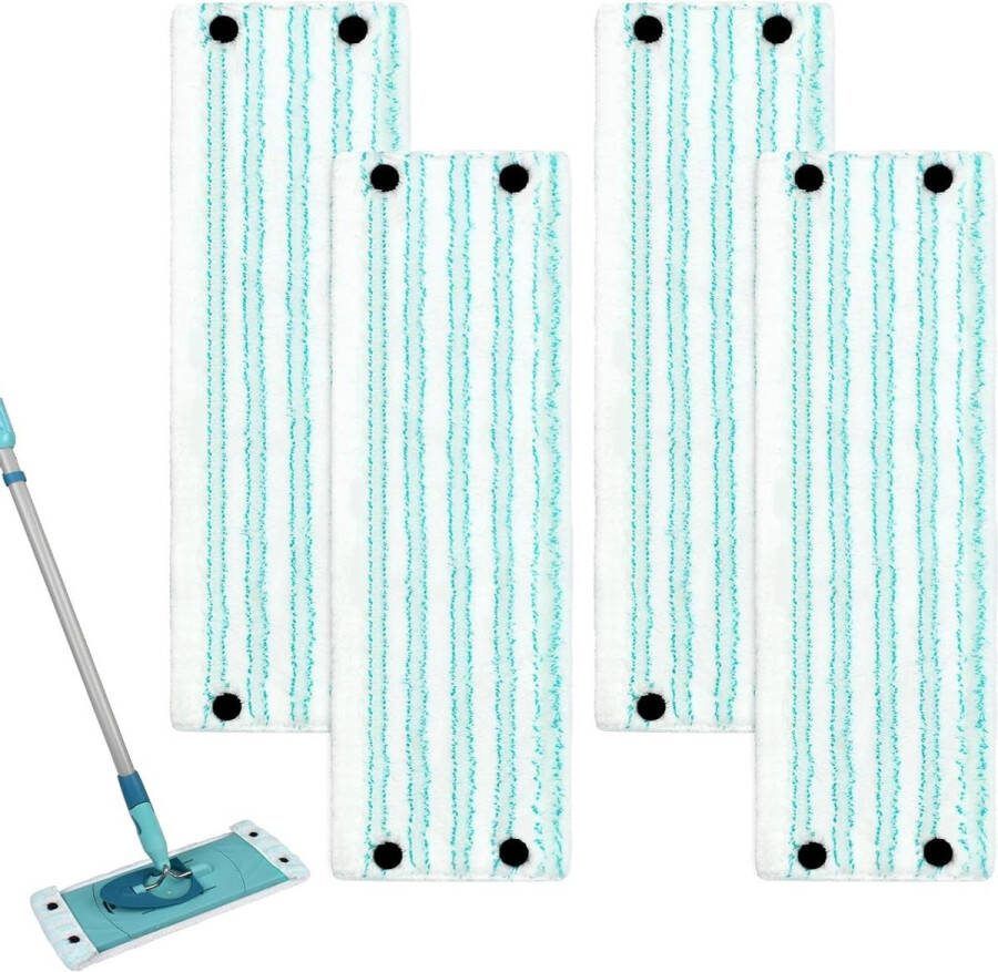 Vloerwissers vervangende overtrek Set van 4 Compatibel met Leifheit Clean Combi Twist M Micro Duo Wisserovertrek microvezel Reserveaccessoires mop Sterke reinigingskracht