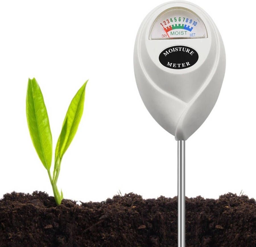Vochtmeter Voor Planten Vochtigheidsmeter Binnen En Buiten Vochtmeter Grond Watermeter -Tuinartikelen Wit