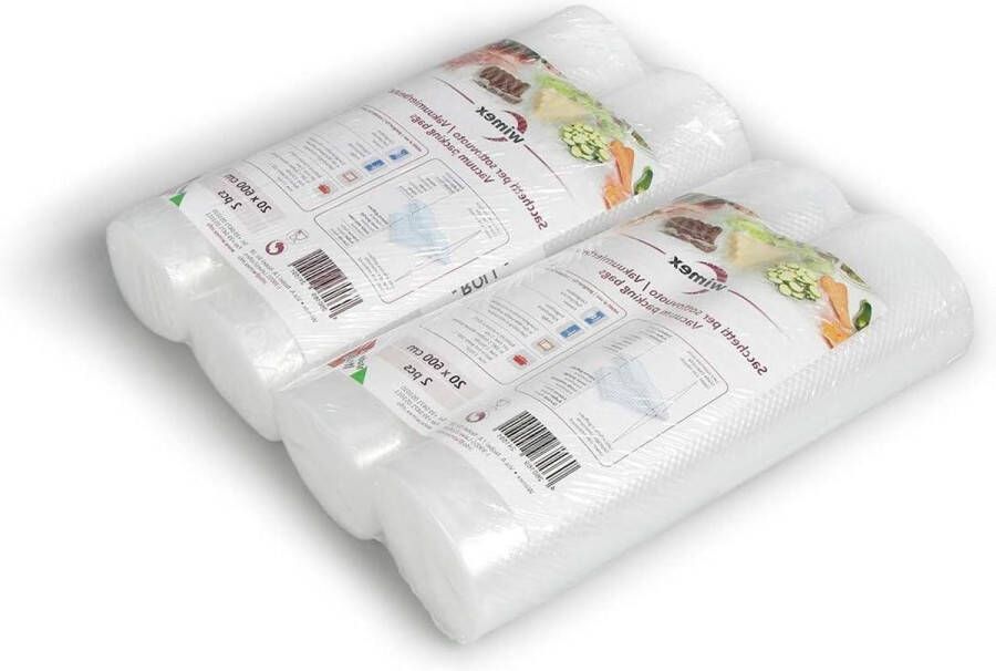 Voedingssealer Rollen en Zakken BPA-vrij Sous-vide Compatibel met elke vacuümmachine 4 rollen 20 x 600 cm