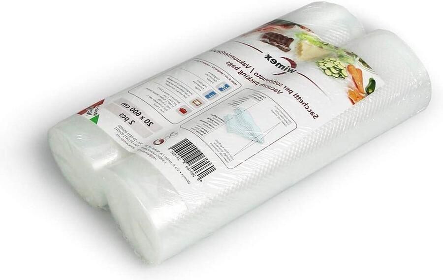 Voedingssealer rollen en zakken BPA-vrij Sous-vide Compatibel met vacuümmachines 2 rollen 20 x 600 cm