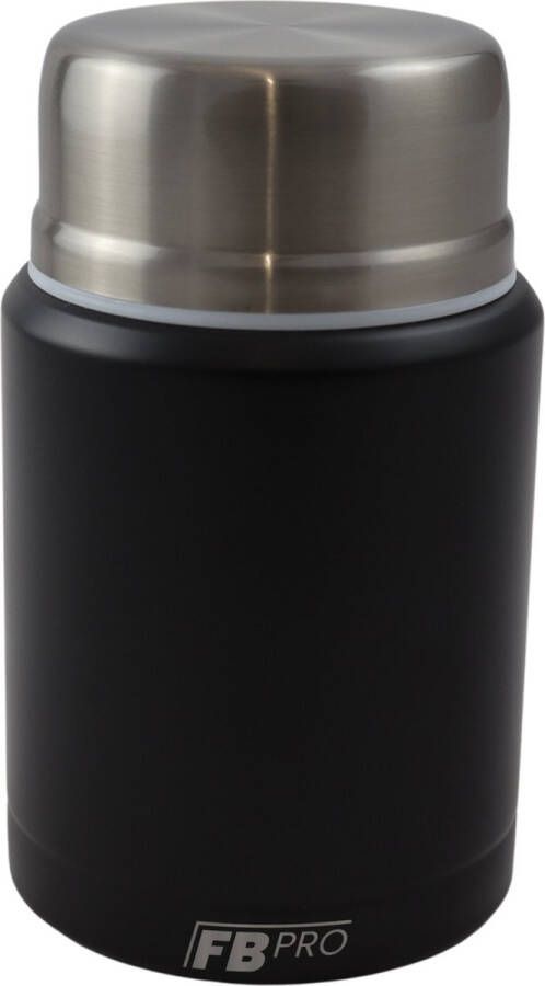 Voedselcontainer zwart mokken thermos container voor eten en drinken compacte thermosbeker lunchbox roestvrij ook voor soep koffie en meer! RVS thermoskan lepel inbegrepen overal meenemen voor warm eten warmhouden