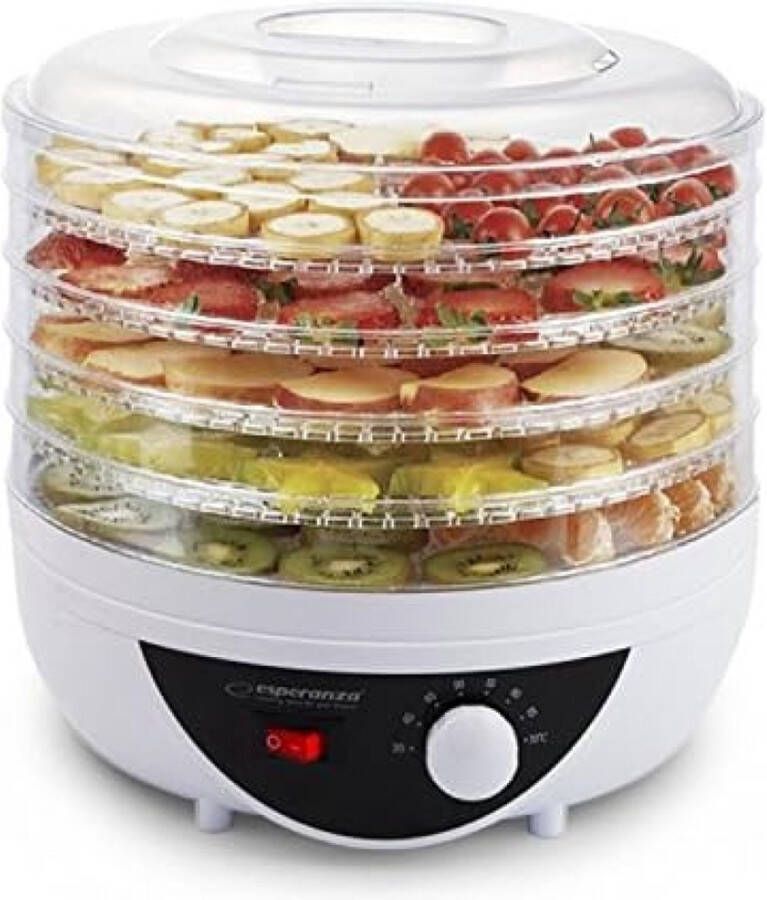 Voedseldroger transparant met 5 schalen 250 W