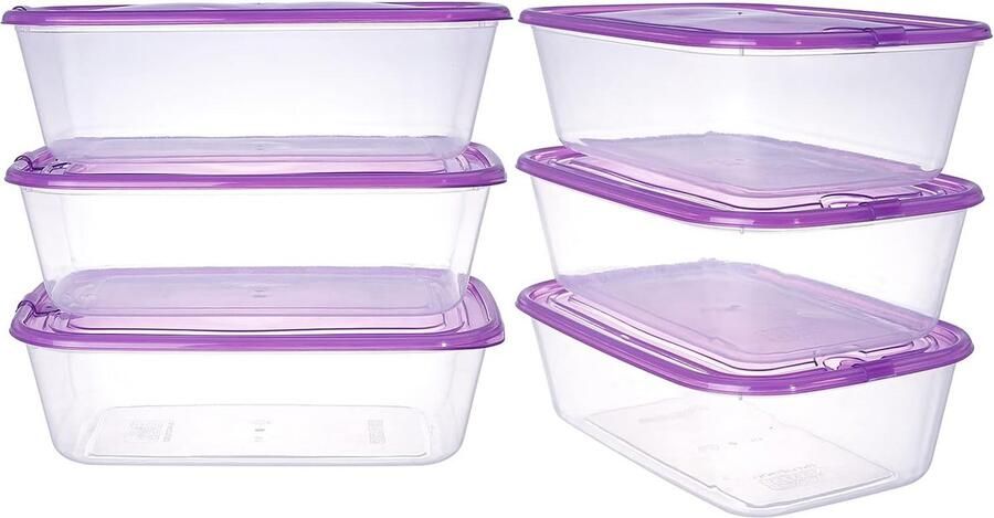 Voedselopslagcontainers met deksel 1 3 L x 6 Maaltijdvoorbereidingsdozen Magnetronbestendig Lunchbox voor volwassenen Koude voedseldozen voor koelkast Diepvriescontainers Lichtgewicht voedseldoos