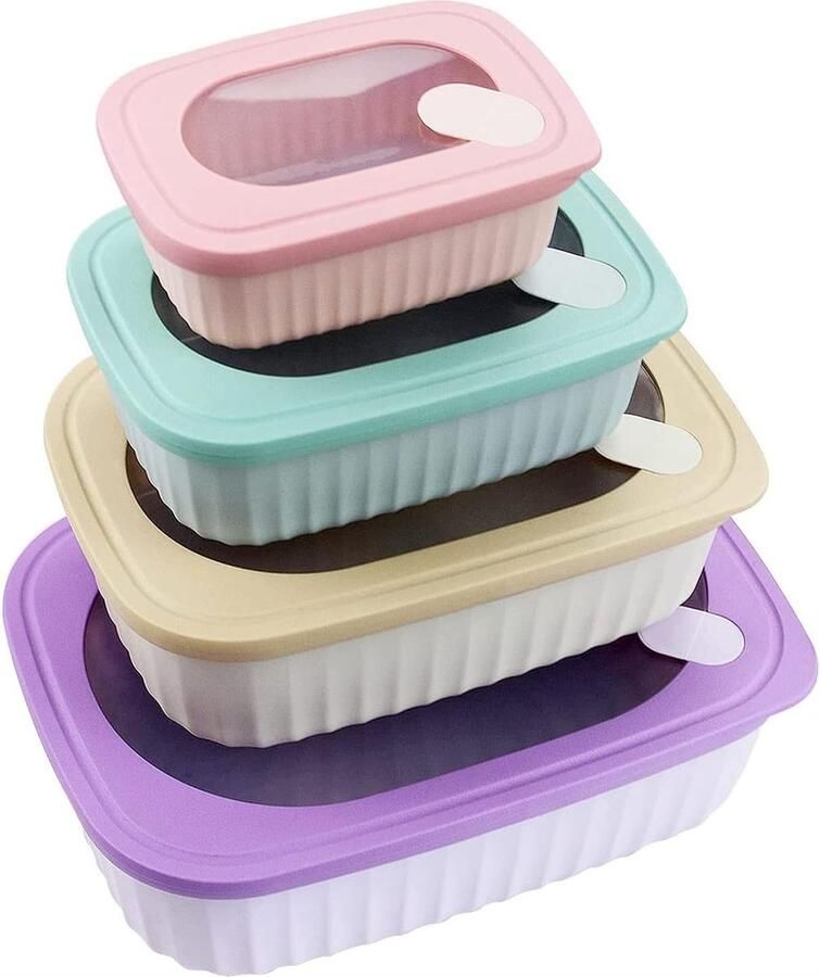 Voedselopslagcontainers met plastic deksels lunchbox voor volwassenen lekvrij voedselopslagcontainers stapelbare voorraadcontainers set luchtdicht koelkastorganizer magnetronbestendig vaatwasmachinebestendig