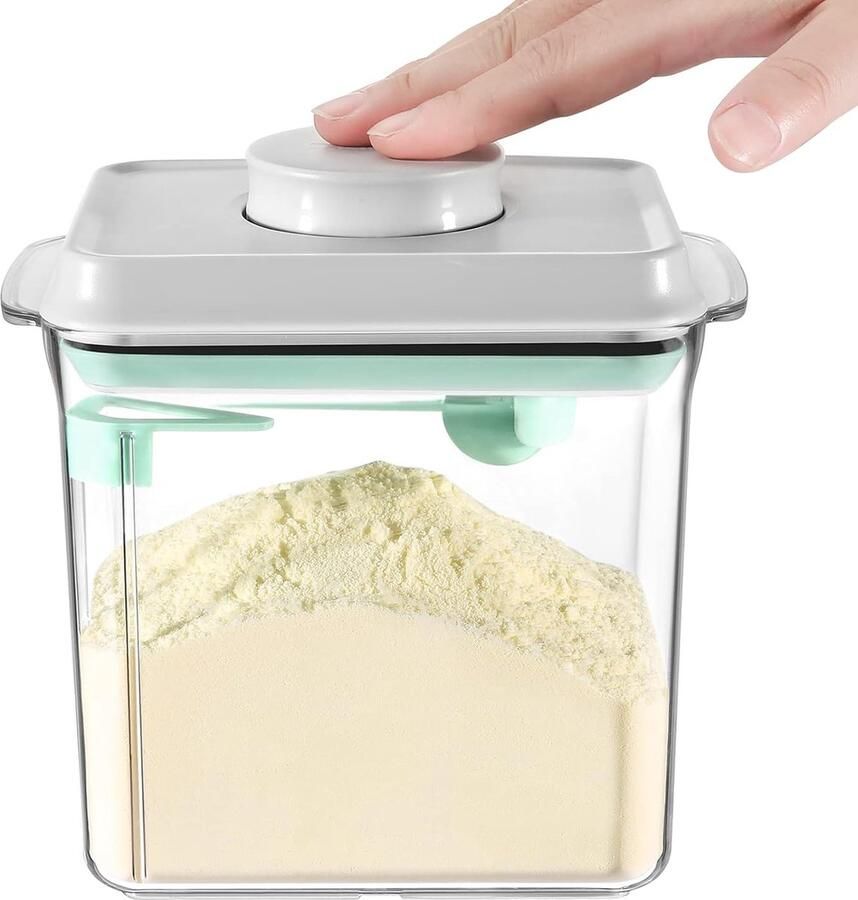 Voedselopslagcontainersets pop-up voedselopslagcontainers met deksels stapelbare formulecontainers voor rijst koffie meel suiker ontbijtgranen (1700 ml)