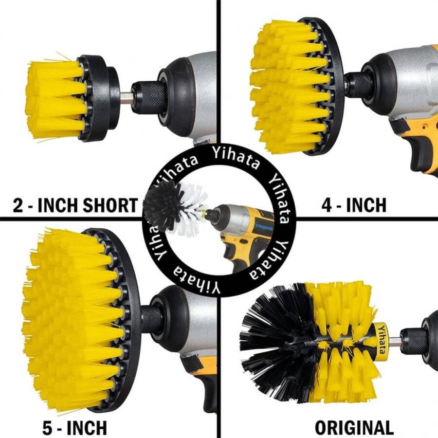 Borstel Set voor Schroefmachine Boormachine Schoonmaken Dieptereiniging Schrobben Vloer Reiniging Borstels Boormachine 4 stuks Boorborstels DIY Schoonmaken Schoonmaakmachine Vloer Muur & Tegels Reinigen