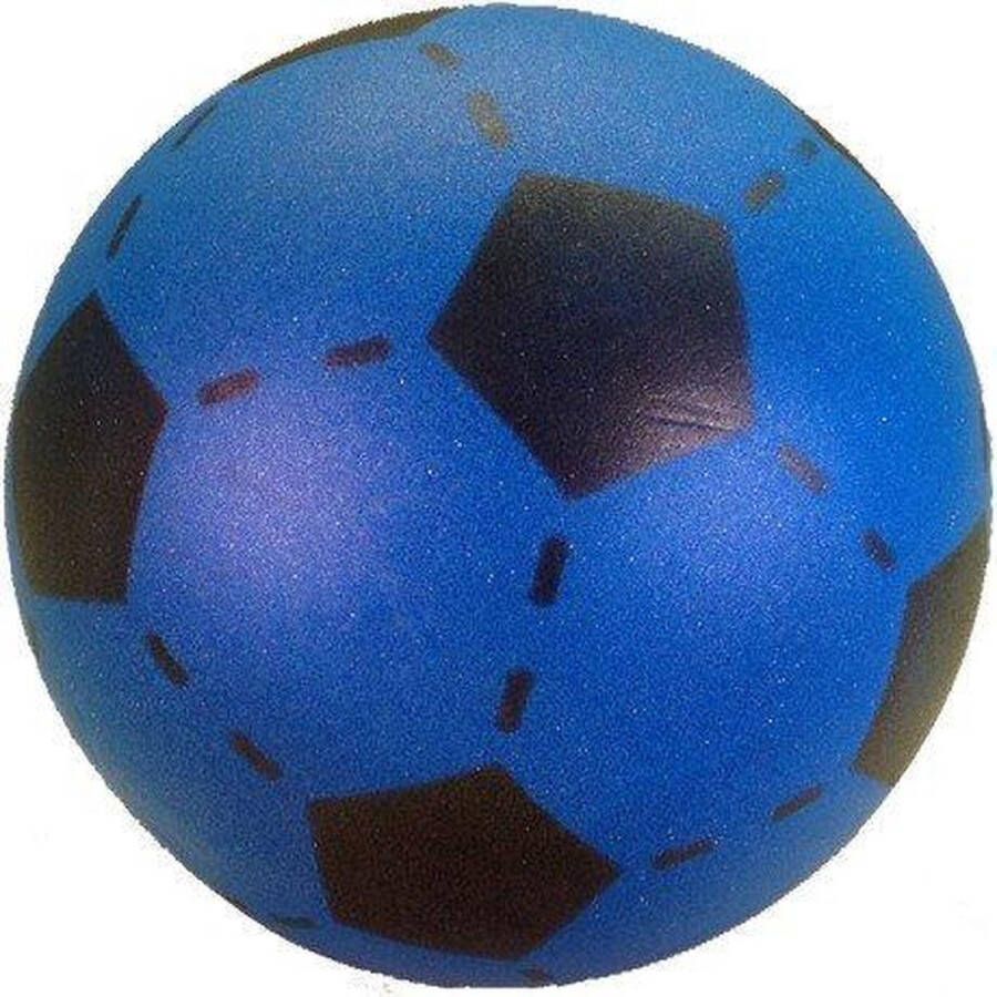Merkloos Sans marque Voetbal schuimrubber blauw zwart 20 cm.